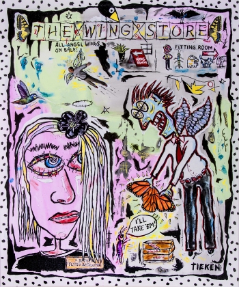 The Wing Store • acrylic/collage on canvas • 36” x 30” • $4,400